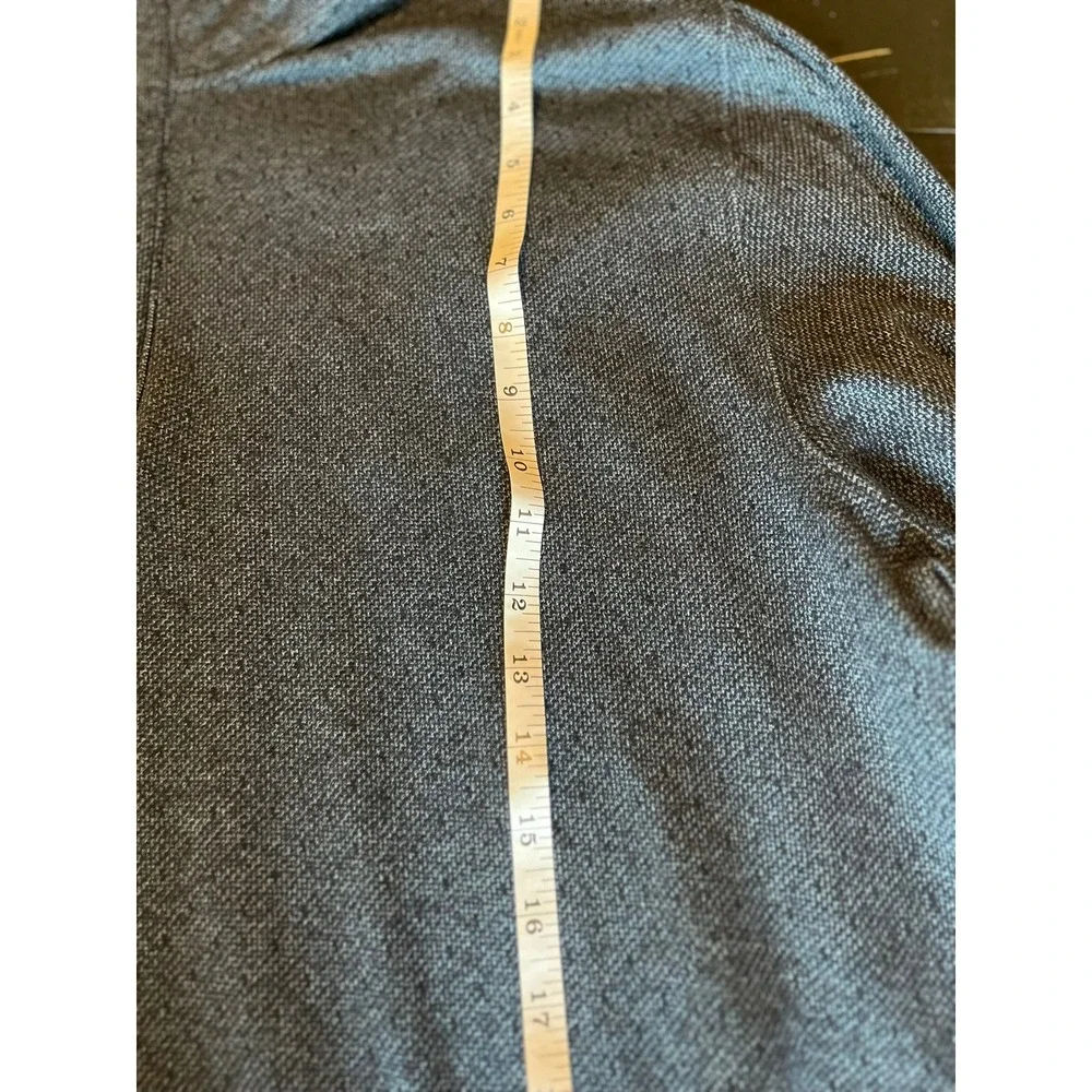 Mens Gray Quarter Zip‎ Pullover Sweater with Elbow Patches